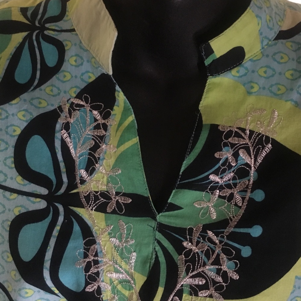 Erin London 3/4 Sleeve Women’s Blouse. Multi Color